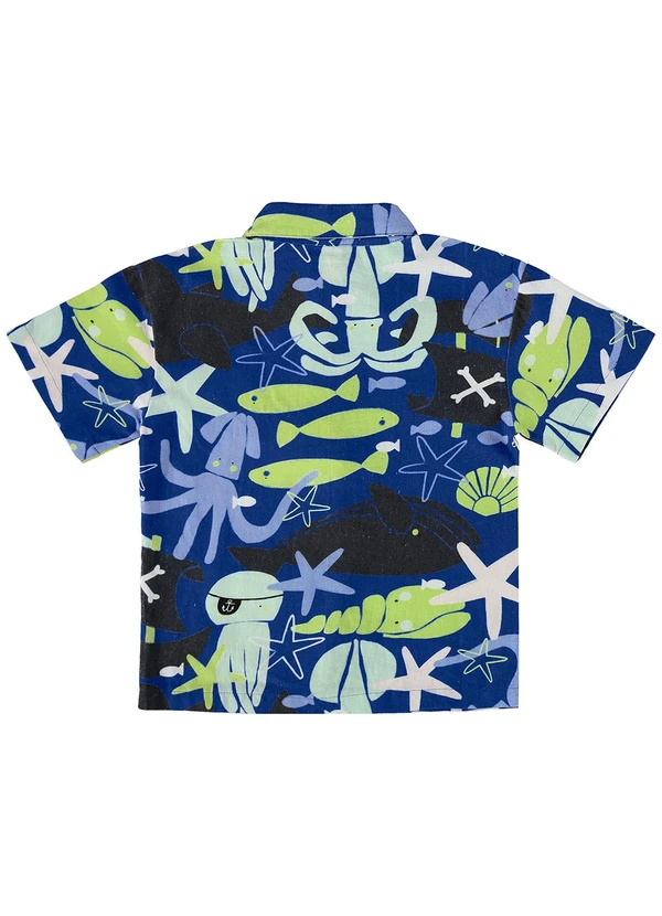 Três e Já - Conjunto Infantil Camisa e Short Azul 5