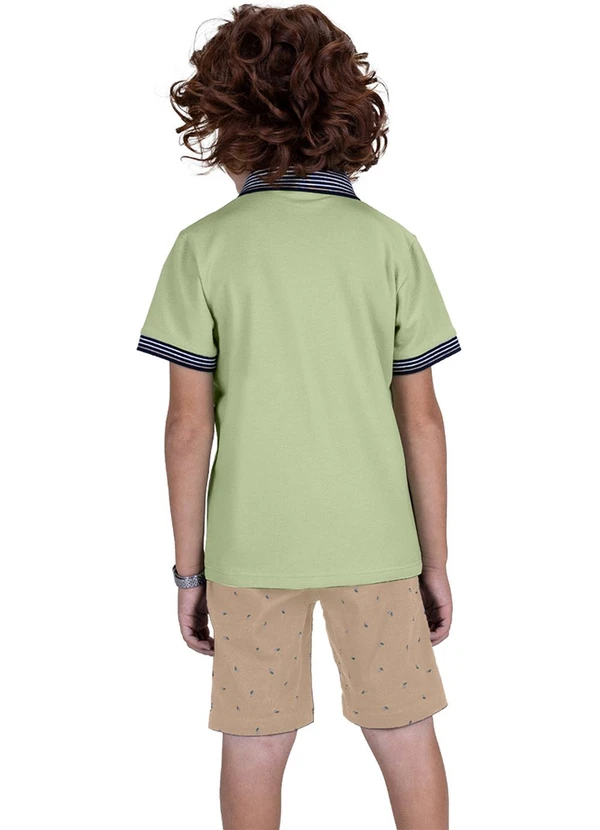 Trick Nick - Conjunto Infantil Camisa Polo e Bermuda Verde 2