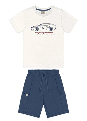 Quimby - Conjunto Infantil Camiseta Bermuda Branco - QUIMBY