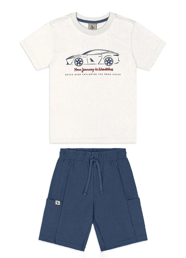Quimby - Conjunto Infantil Camiseta Bermuda Branco 2