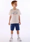 Quimby - Conjunto Infantil Camiseta Bermuda Marrom - variação:  