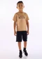 Quimby - Conjunto Infantil Camiseta Bermuda Marrom - variação:  