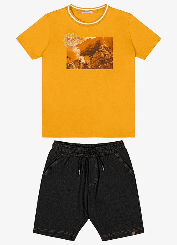 Trick Nick - Conjunto Infantil Camiseta com Bermuda Amarelo
