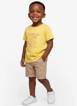 Trick Nick - Conjunto Infantil Camiseta com Bermuda  Amarelo - TRICK NICK