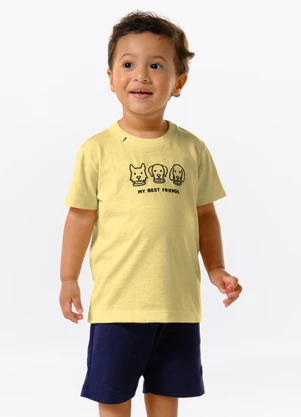 Trick Nick - Conjunto Infantil Camiseta com Bermuda Amarelo - TRICK NICK
