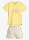 Trick Nick - Conjunto Infantil Camiseta com Bermuda Bege - variação: Amarelo