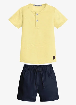 Trick Nick - Conjunto Infantil Camiseta com Bermuda Amarelo - TRICK NICK