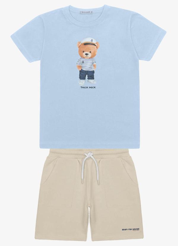 Trick Nick - Conjunto Infantil Camiseta com Bermuda Azul