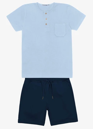 Trick Nick - Conjunto Infantil Camiseta com Bermuda Azul - TRICK NICK
