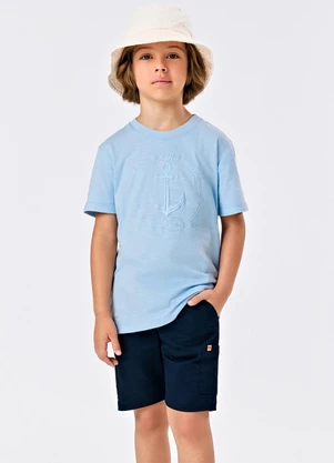 Conjunto Infantil Camiseta com Bermuda Azul Trick Nick