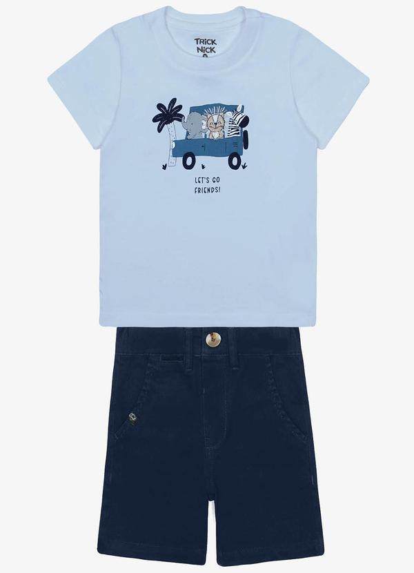 Trick Nick - Conjunto Infantil Camiseta com Bermuda Azul