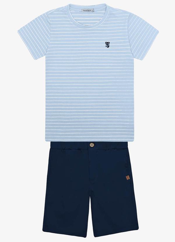 Trick Nick - Conjunto Infantil Camiseta com Bermuda Azul