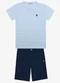 Trick Nick - Conjunto Infantil Camiseta com Bermuda Bege - variação: Azul
