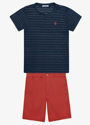 Trick Nick - Conjunto Infantil Camiseta com Bermuda Azul - TRICK NICK