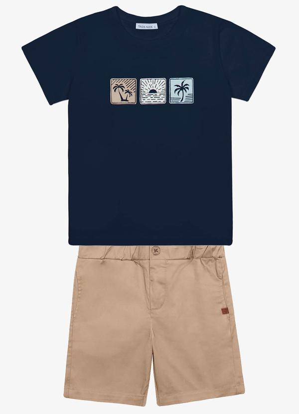 Trick Nick - Conjunto Infantil Camiseta com Bermuda Azul