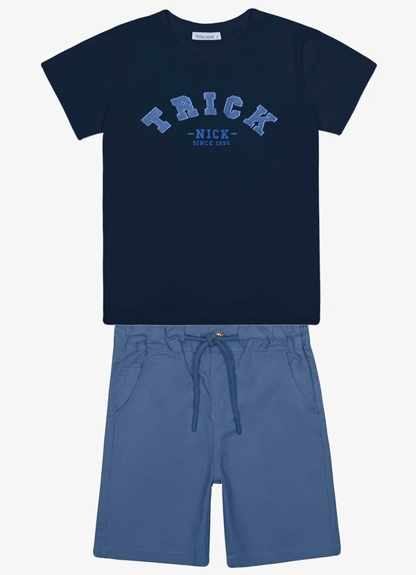 Trick Nick - Conjunto Infantil Camiseta com Bermuda Azul 1