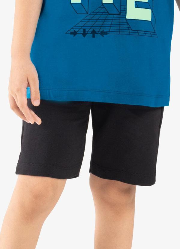 Rovi Kids - Conjunto Infantil Camiseta com Bermuda Azul 5
