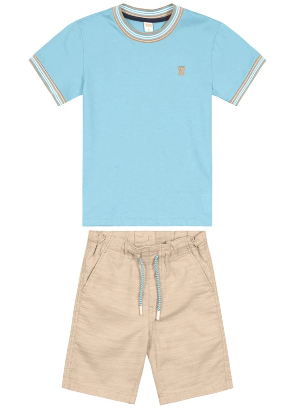 Trick Nick - Conjunto Infantil Camiseta com Bermuda Azul