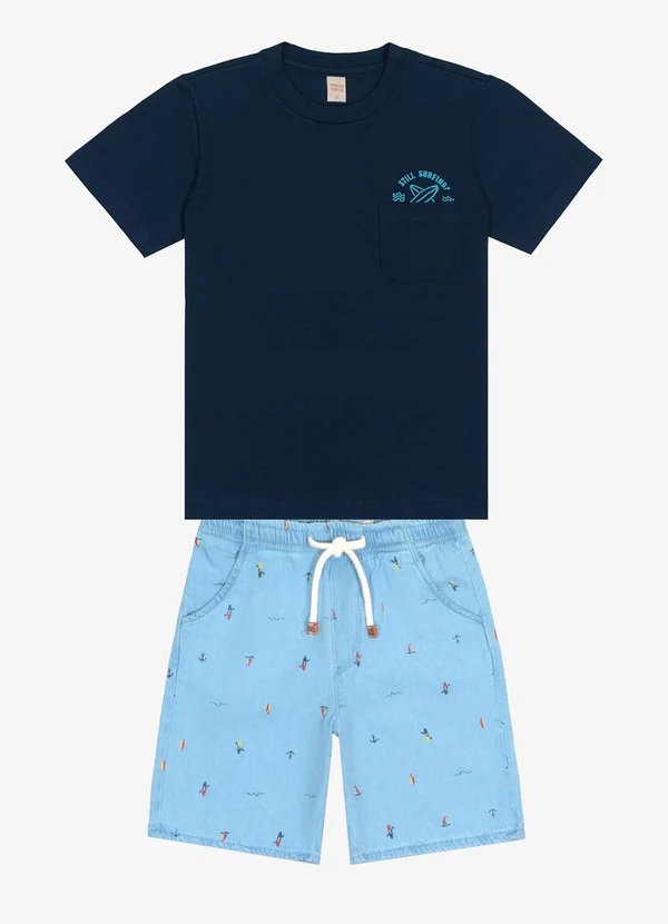 Trick Nick - Conjunto Infantil Camiseta com Bermuda Azul 3