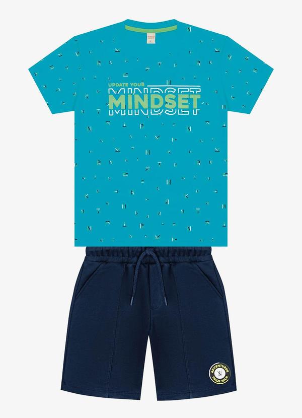 Trick Nick - Conjunto Infantil Camiseta com Bermuda Azul