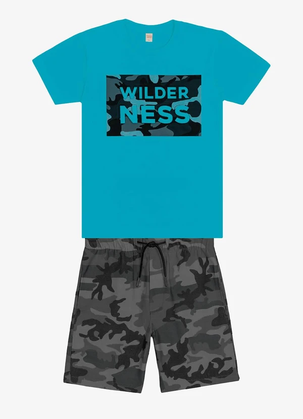 Trick Nick - Conjunto Infantil Camiseta com Bermuda Azul