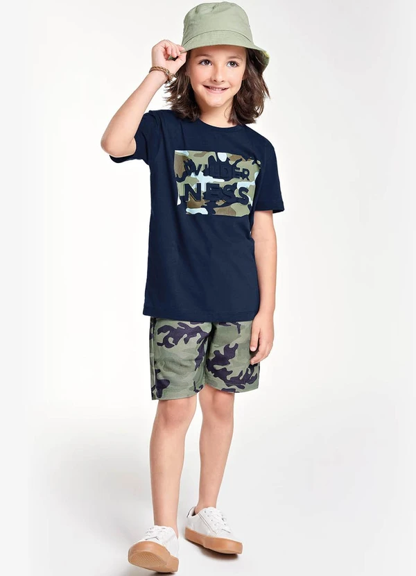 Trick Nick - Conjunto Infantil Camiseta com Bermuda Azul 1