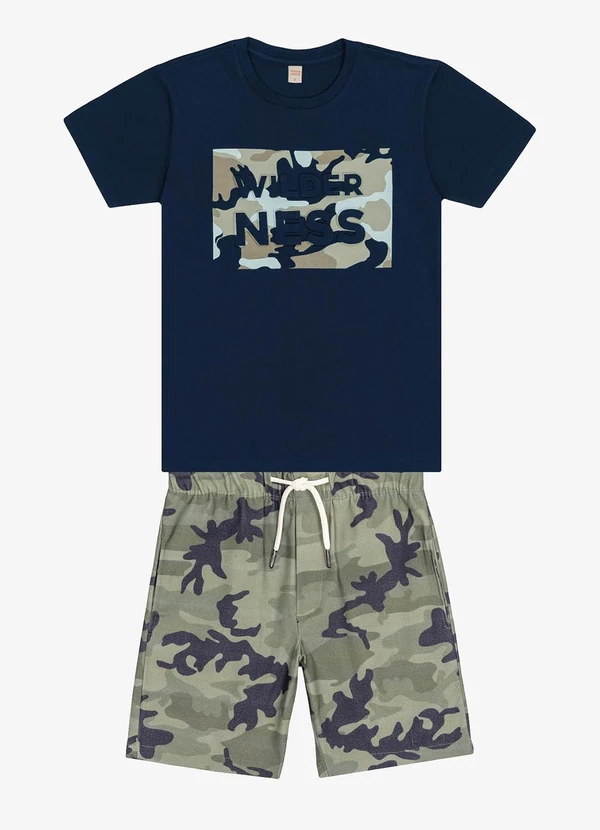 Trick Nick - Conjunto Infantil Camiseta com Bermuda Azul 3