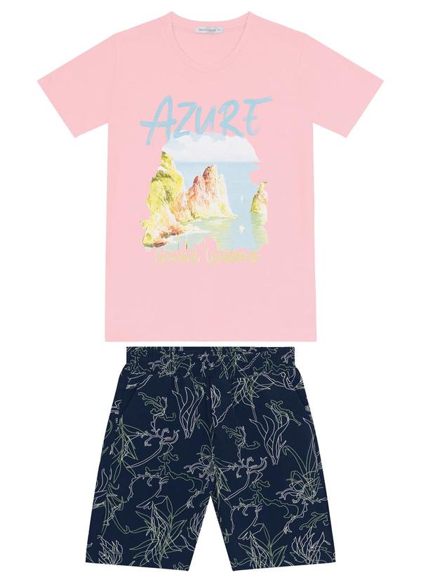 Trick Nick - Conjunto Infantil Camiseta com Bermuda Azul