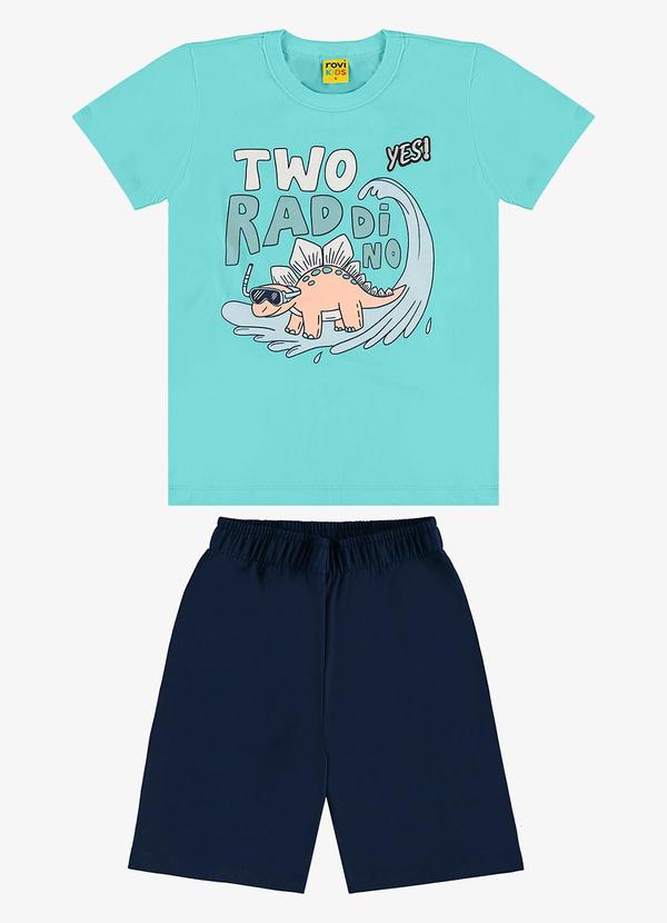 Rovi Kids - Conjunto Infantil Camiseta com Bermuda Azul 2