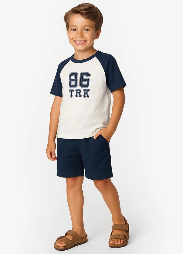 Trick Nick - Conjunto Infantil Camiseta com Bermuda Azul