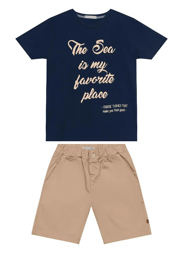 Trick Nick - Conjunto Infantil Camiseta com Bermuda Azul 2