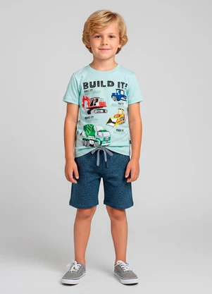 Select - Conjunto Infantil Camiseta com Bermuda Azul - SELECT