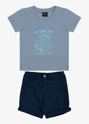 Trick Nick - Conjunto Infantil Camiseta com Bermuda  Azul - TRICK NICK