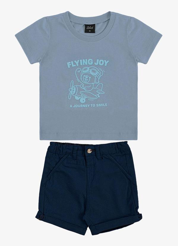 Trick Nick - Conjunto Infantil Camiseta com Bermuda Azul