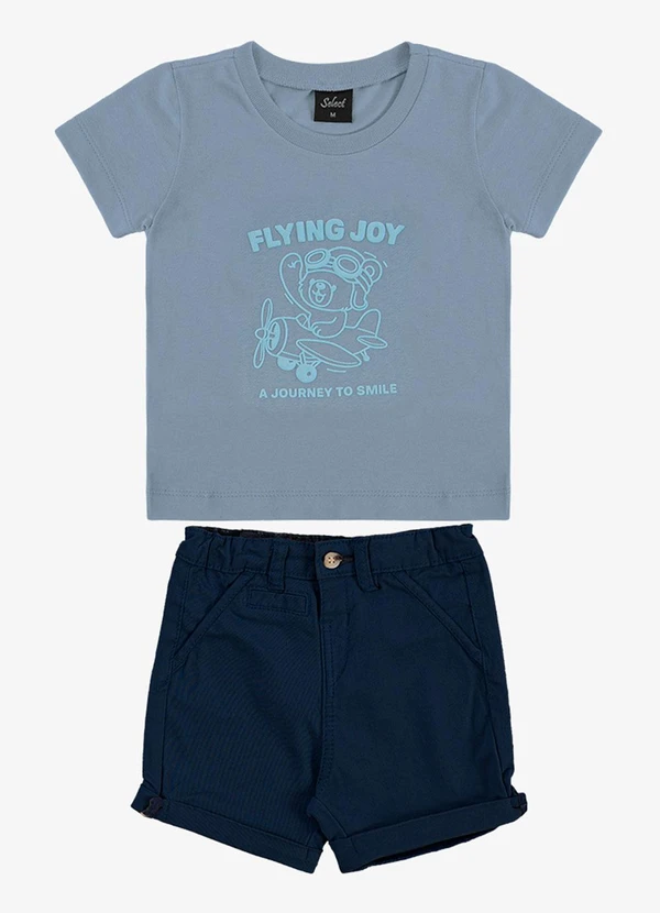 Trick Nick - Conjunto Infantil Camiseta com Bermuda Azul