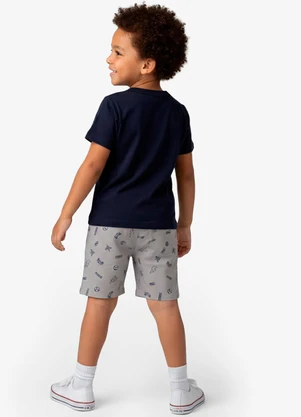 Select - Conjunto Infantil Camiseta com Bermuda Azul - SELECT