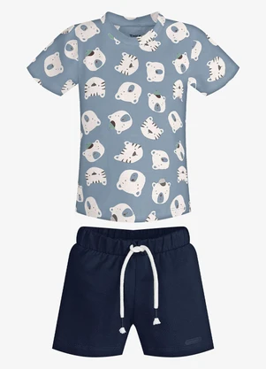 Trick Nick - Conjunto Infantil Camiseta com Bermuda Azul - TRICK NICK