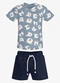 Trick Nick - Conjunto Infantil Camiseta com Bermuda Azul - variação: Azul
