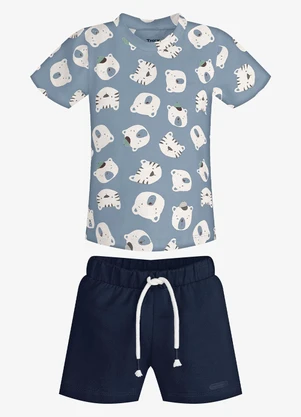 Trick Nick - Conjunto Infantil Camiseta com Bermuda Azul - TRICK NICK