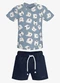Trick Nick - Conjunto Infantil Camiseta com Bermuda Bege - variação: Azul
