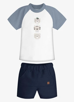 Trick Nick - Conjunto Infantil Camiseta com Bermuda Azul - TRICK NICK