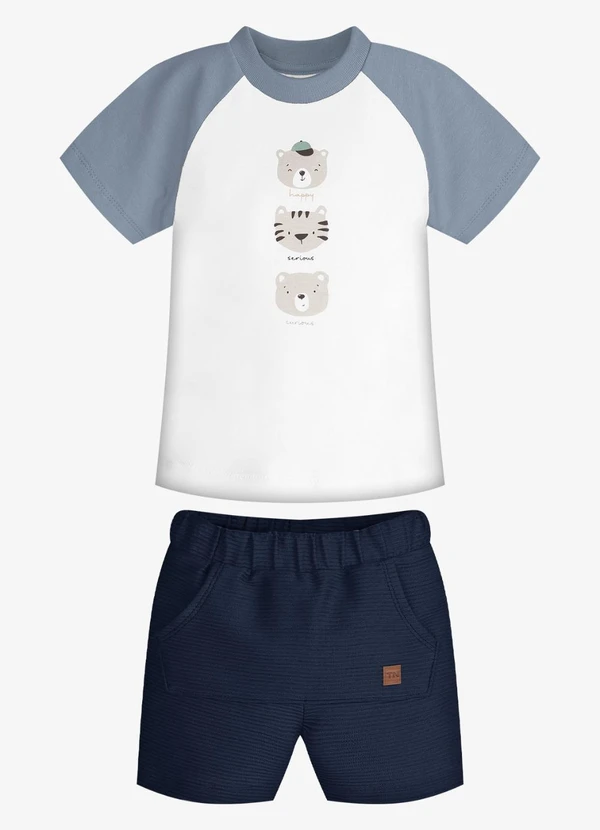 Trick Nick - Conjunto Infantil Camiseta com Bermuda Azul