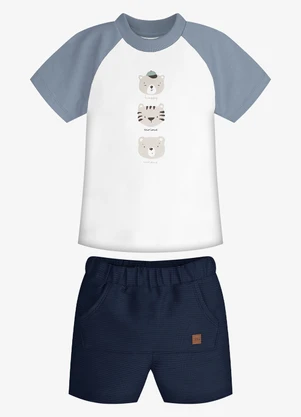 Trick Nick - Conjunto Infantil Camiseta com Bermuda Azul - TRICK NICK