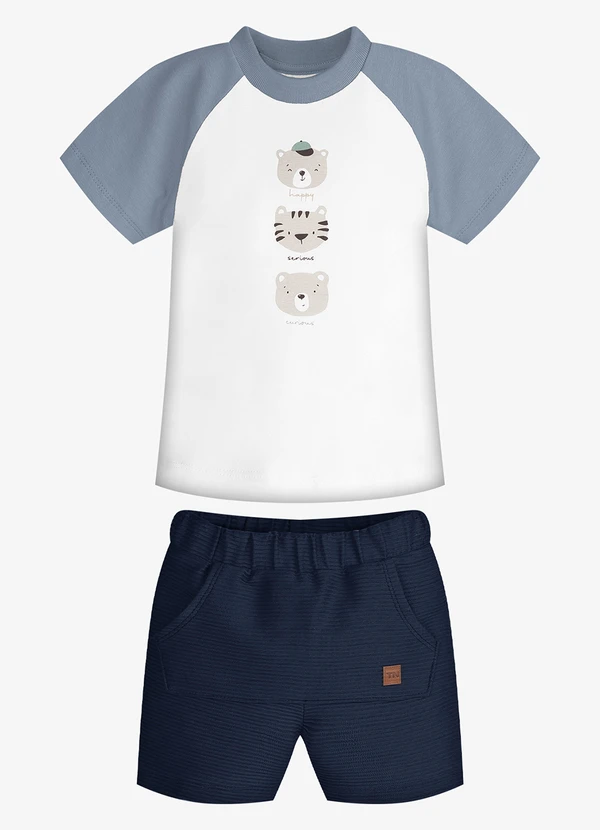 Trick Nick - Conjunto Infantil Camiseta com Bermuda Azul