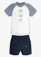 Trick Nick - Conjunto Infantil Camiseta com Bermuda Azul - variação: Azul