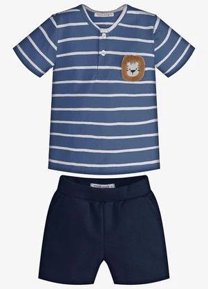 Trick Nick - Conjunto Infantil Camiseta com Bermuda Azul - TRICK NICK