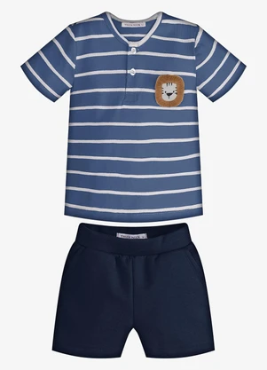Trick Nick - Conjunto Infantil Camiseta com Bermuda Azul - TRICK NICK