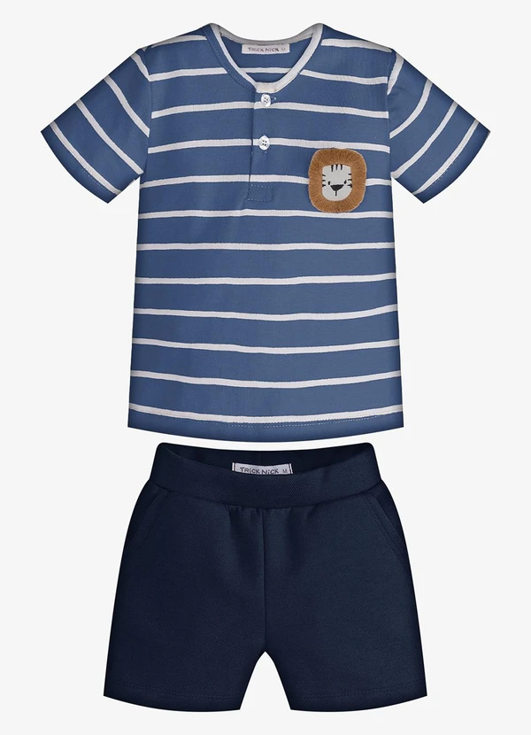 Trick Nick - Conjunto Infantil Camiseta com Bermuda Azul