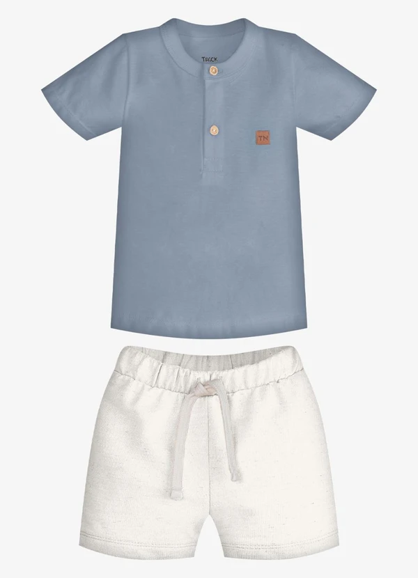Trick Nick - Conjunto Infantil Camiseta com Bermuda Azul