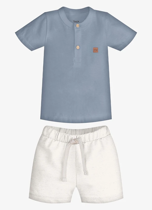 Trick Nick - Conjunto Infantil Camiseta com Bermuda Azul